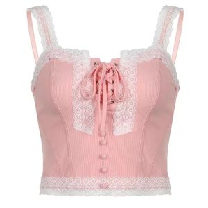 Kyndell Y2K Coquette Corset Top - Cute Aesthetic Fashion for Trendy Outfits