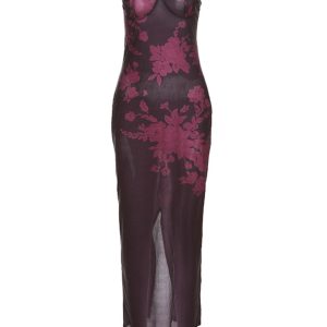 Lace Floral Print Y2K Cami Dress - Cute Coquette Aesthetic for Effortless Style