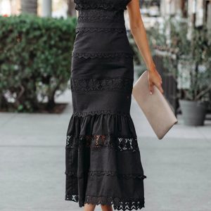 Lace Patchwork Boho Maxi Dress - Y2K Aesthetic Loose Fit for Effortless Style