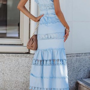 Lace Patchwork Boho Maxi Dress - Y2K Aesthetic Loose Fit for Effortless Style