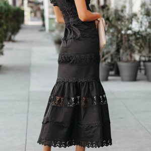 Lace Patchwork Boho Maxi Dress - Y2K Aesthetic Loose Fit for Effortless Style