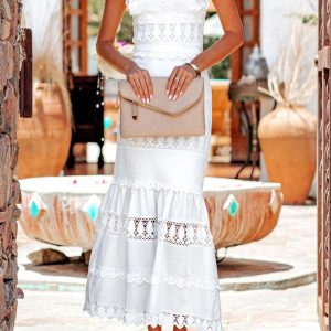 Lace Patchwork Boho Maxi Dress - Y2K Aesthetic Loose Fit for Effortless Style