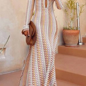 Lapel Crocheted Hollow V Neck Slit Dress - Y2K Aesthetic Chic for Trendy Outfits