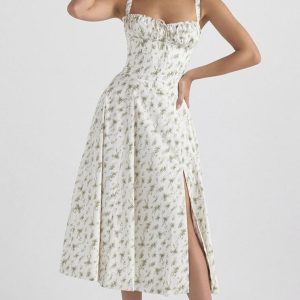 Lapetus Y2K Floral Midi Cami Dress - Cute Coquette Aesthetic for Effortless Style