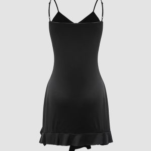 Latimer Y2K Asymmetrical Cami Dress - Trendy Coquette Aesthetic for Stylish Outfits