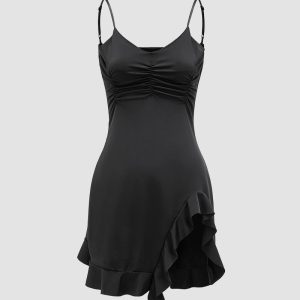 Latimer Y2K Asymmetrical Cami Dress - Trendy Coquette Aesthetic for Stylish Outfits