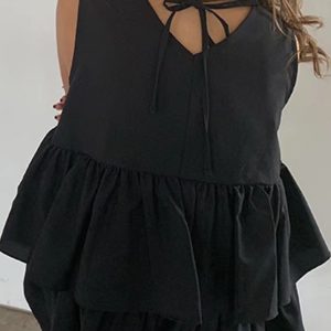 Layered Ruffle Tank Top - Y2K Aesthetic Cute Top for Coquette and Grunge Styles