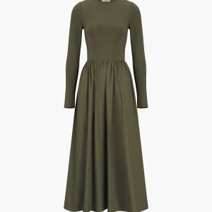 Leisure Pockets Long Sleeve Maxi Dress - Y2K Aesthetic Casual Chic for Effortless Style