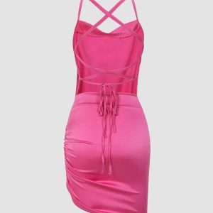 Let's Get Tied Down Y2K Dress - Cute Coquette Style with Grunge Aesthetic Touch