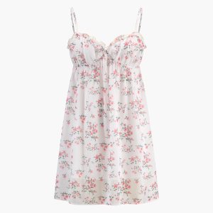 Lettuce Trim Pleated Floral Dress - Y2K Aesthetic Cute Dress for Coquette Style Outfits