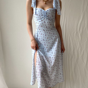 Light Blue Y2K Strappy Dress - Cute and Comfy for Coquette and Grunge Aesthetic Styles