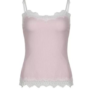 Lilibeth Lace Tank Top - Y2K Aesthetic Cute Top for Coquette and Grunge Styles