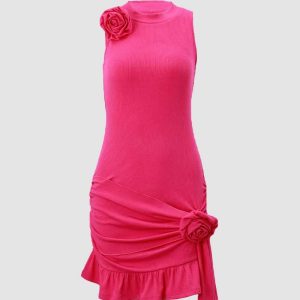 Lillia Rose Effect Y2K Mini Dress - Cute Coquette Aesthetic for Effortless Style