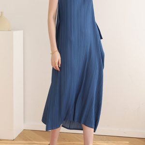 Loose Irregular Pleated Overall Dress - Y2K Aesthetic Fashion for Effortless Style