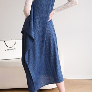 Loose Irregular Pleated Overall Dress - Y2K Aesthetic Fashion for Effortless Style