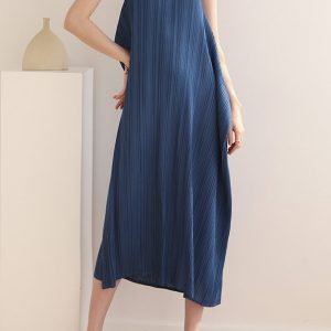 Loose Irregular Pleated Overall Dress - Y2K Aesthetic Fashion for Effortless Style