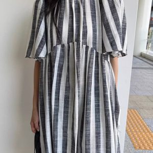 Loose Stripe Short Sleeve Maxi Dress - Y2K Aesthetic Casual Summer Outfit