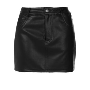 Manya Y2K Leather Mini Skirt Set - Trendy Grunge Aesthetic Outfit for Stylish Women