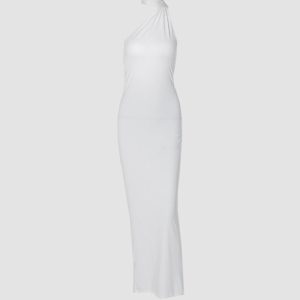 Meriya Swan Backless Maxi Dress - Y2K Aesthetic Elegant Dress for Coquette Style Outfits