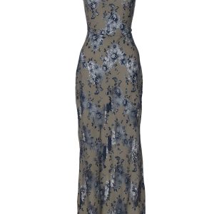 Midnight Garden Lace-Up Cami Dress - Y2K Aesthetic Floral Maxi for Coquette Style