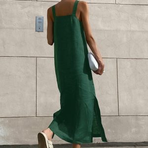 Minimalist Cotton Cami Long Dress - Effortless Y2K Aesthetic for Chic Everyday Style