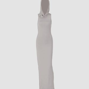 Mylixe Y2K Hooded Maxi Dress - Trendy Coquette Aesthetic for Effortless Style