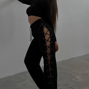 Nadira Y2K Cut Out Pants - Trendy Grunge Aesthetic Bottoms for Stylish Outfits