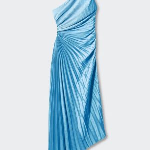 One Shoulder Asymmetrical Pleated Cutout Dress - Y2K Fashion Statement Piece