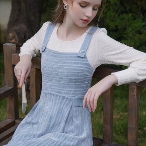 Pale Blue Y2K Aesthetic Maiden Dress - Cute Coquette Style for Effortless Charm