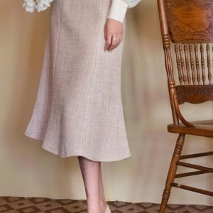 Pale Pink Y2K Tweed Jacket with Mermaid Skirt - Coquette Aesthetic Outfit