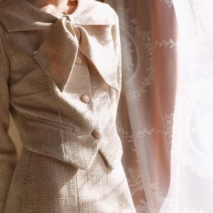 Pale Pink Y2K Tweed Jacket with Mermaid Skirt - Coquette Aesthetic Outfit