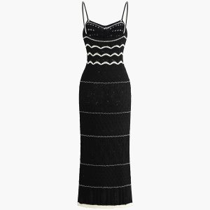 Paros Crochet Eyelet See-Through Midi Dress - Y2K Aesthetic for Effortless Style