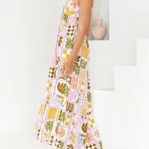 Personalized Back Hollow Suspender Dress - Y2K Fashion with Unique Print for Trendy Women