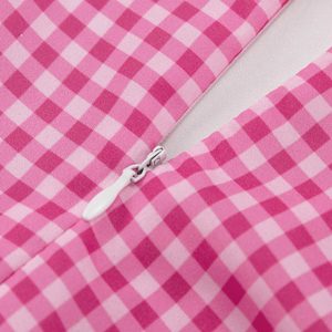 Pink Plaid A-Line Babydoll Dress for Y2K Fashion Lovers - Cute Coquette Aesthetic Style