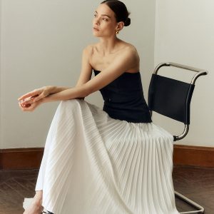 Pleated Off-Shoulder Maxi Dress - Elegant Y2K Fashion for Chic Aesthetic Outfits