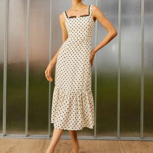 Polka Dot Printed Cami Dress - Y2K Aesthetic Summer Style for Cute Outfits