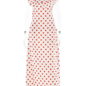 Polka Dot Ruffle Tie-Up Midi Dress - Y2K Aesthetic Cute Dress for Stylish Outfits