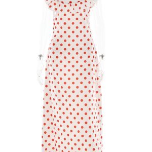 Polka Dot Ruffle Tie-Up Midi Dress - Y2K Aesthetic Cute Dress for Stylish Outfits