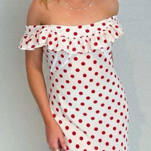 Polka Dot Ruffle Tie-Up Midi Dress - Y2K Aesthetic Cute Dress for Stylish Outfits