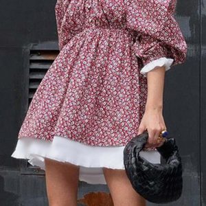 Puff Sleeve Off-Shoulder Floral Babydoll Dress in Y2K Aesthetic for Cute Summer Outfits