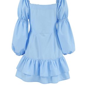 Puff Sleeve Ruffle Dress in Y2K Style - Cute Coquette Aesthetic Fashion Piece