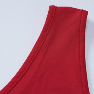 Red Off-Waist Y2K Aesthetic Festival Maxi Dress for a Bold Summer Look