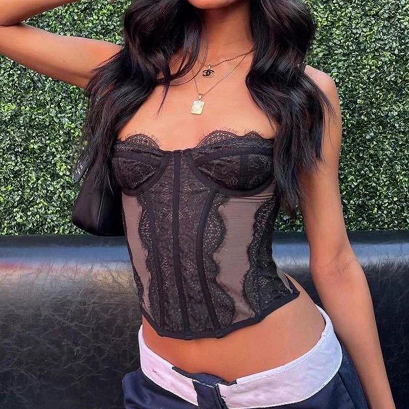 Reet Lace Corset Top - Y2K Fashion Coquette Aesthetic Cute Crop Top for Stylish Outfits