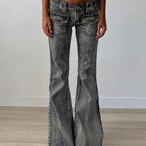 Retro High Waisted Y2K Slouchy Jeans for Women - Comfy Street Style Denim Pants