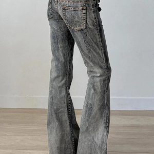 Retro High Waisted Y2K Slouchy Jeans for Women - Comfy Street Style Denim Pants