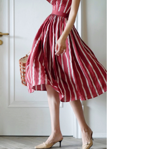 Retro Striped Y2K Dress - Vintage-Inspired Aesthetic for Trendy Women