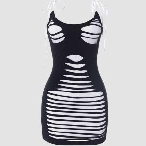 Riptides Y2K Contrast Cami Dress - Trendy Coquette Aesthetic for Stylish Outfits