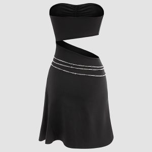 Ritzy Chain Bodycon Dress - Y2K Fashion Statement with Coquette Aesthetic Charm