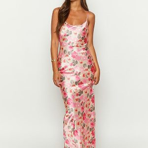 Romantic Floral Cami Dress in Y2K Style - Perfect for Coquette Aesthetic Outfits