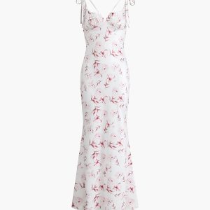 Romantic Floral Print Cami Dress for Y2K Aesthetic and Coquette Style Outfits